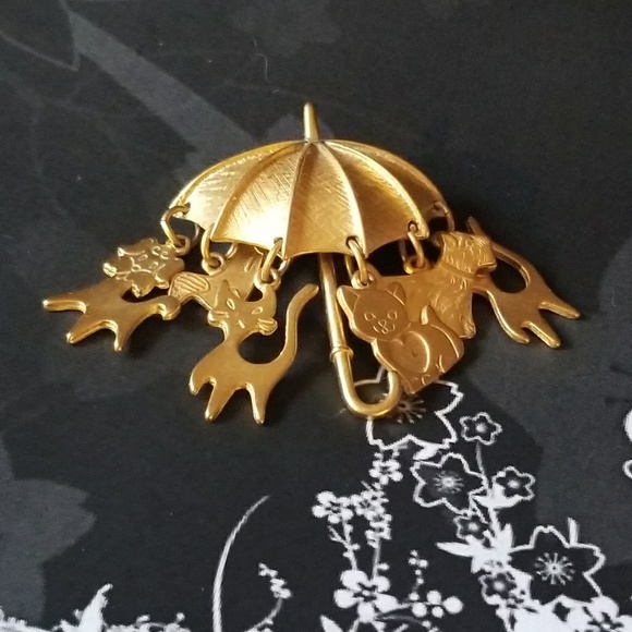 💚Amazing💜 VTG Umbrella Brooch - Picture 7 of 7